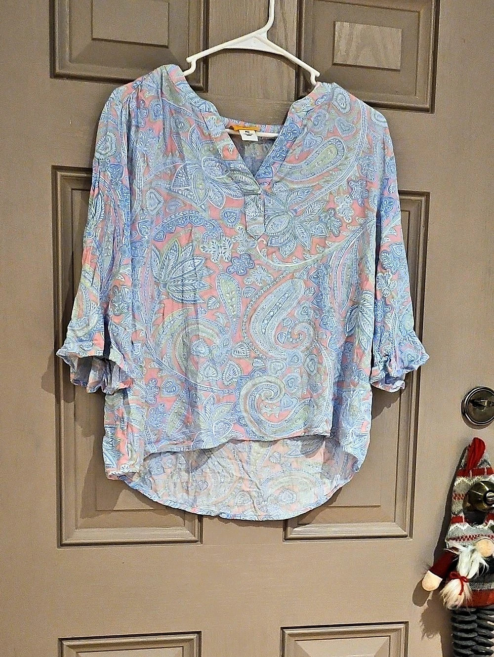 Paisley Blouse in Blue & Pink
